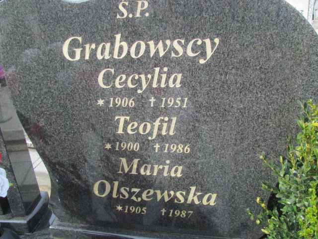 Cecylia Grabowska 1905 Ostróda Gmina - Grobonet - Wyszukiwarka osób pochowanych